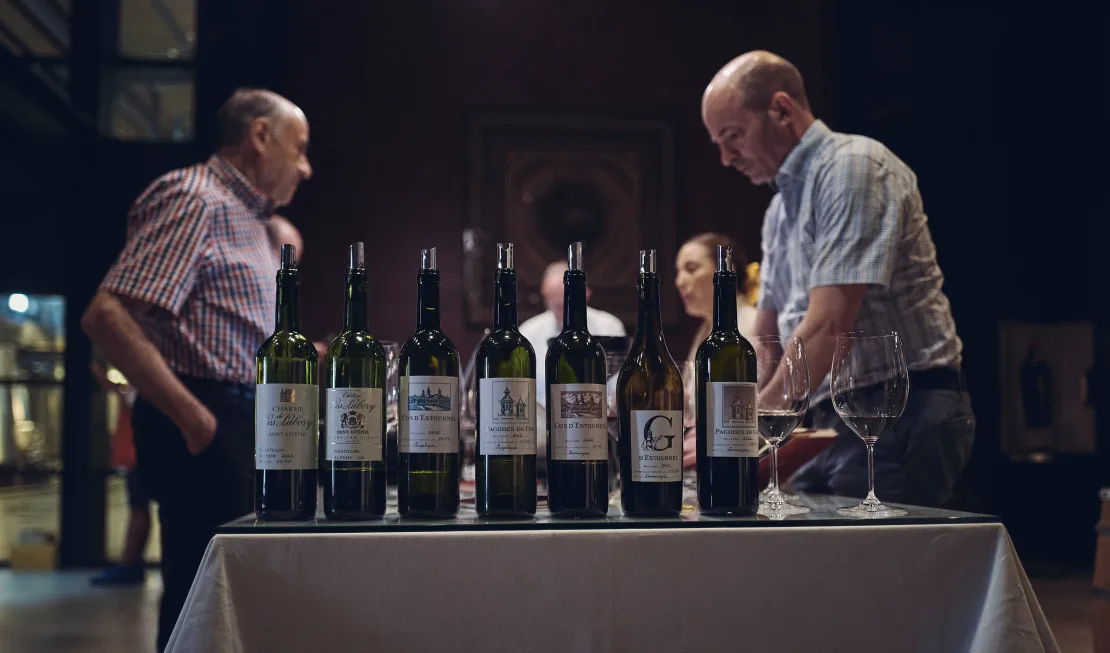 Max Gerstl und Pirmin Bilger bei der Primeur-Degustation auf Château Cos d'Estournel