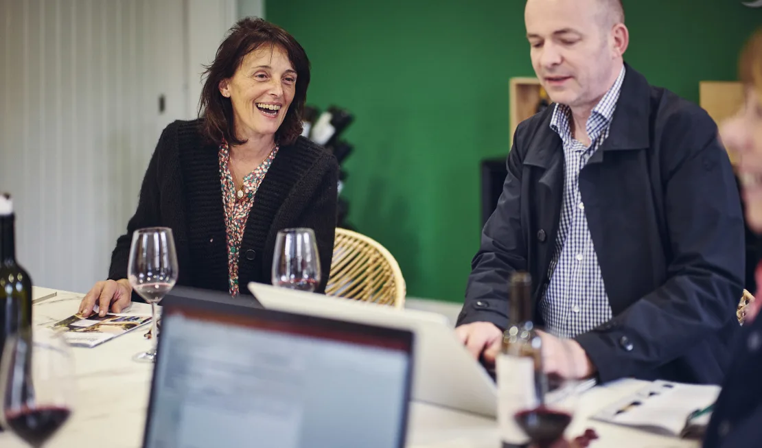 Pirmin Bilger bei der Primeur-Verkostung auf dem Château Deyrem Valentin