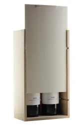 Holzkiste für 2 Flaschen 75cl (nicht für Riesling-Flaschen geeignet)