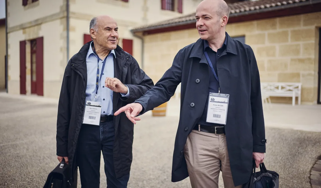 Max Gerstl und Pirmin Bilger auf Château Lafite Rothschild, Pauillac.